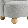 Dave Armless Accent Chair with Wooden Ball Feet- Gray Boucle Fabric