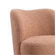 Dave Armless Accent Chair with Wooden Ball Feet- Pink Boucle Fabric