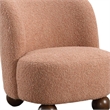 Dave Armless Accent Chair with Wooden Ball Feet- Pink Boucle Fabric