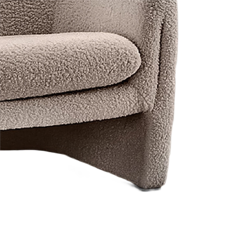 Danie Accent Armchair with U-Shaped Frame- Mushroom Boucle Fabric