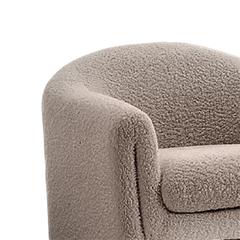 Danie Accent Armchair with U-Shaped Frame- Mushroom Boucle Fabric