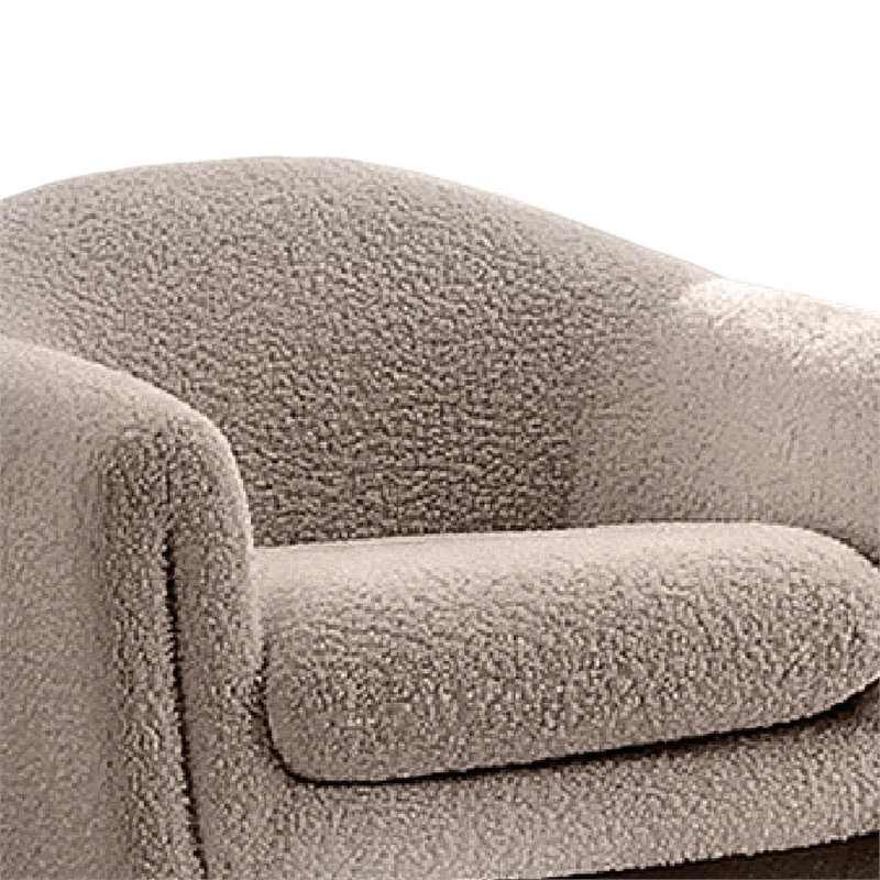 Danie Accent Armchair with U-Shaped Frame- Mushroom Boucle Fabric