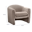 Danie Accent Armchair with U-Shaped Frame- Mushroom Boucle Fabric