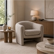 Danie Accent Armchair with U-Shaped Frame- Mushroom Boucle Fabric