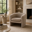 Danie Accent Armchair with U-Shaped Frame- Mushroom Boucle Fabric