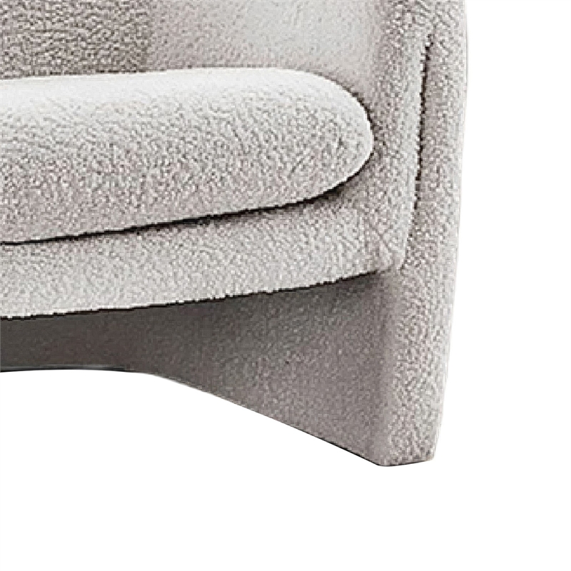 Danie Accent Armchair with U-Shaped Frame- White Boucle Fabric