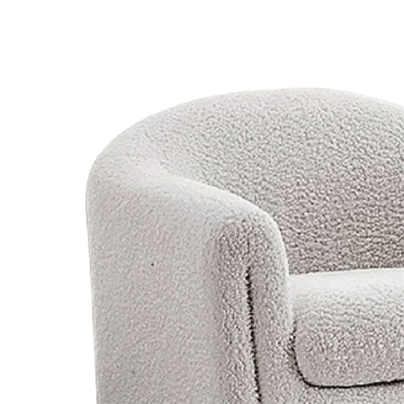 Danie Accent Armchair with U-Shaped Frame- White Boucle Fabric
