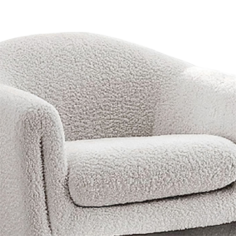 Danie Accent Armchair with U-Shaped Frame- White Boucle Fabric