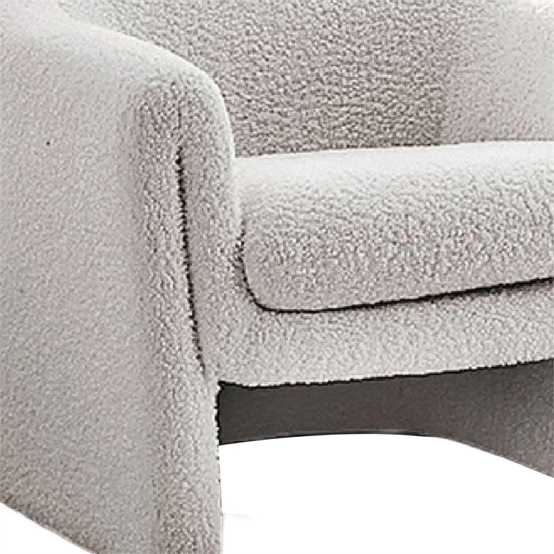 Danie Accent Armchair with U-Shaped Frame- White Boucle Fabric