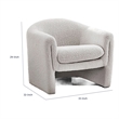 Danie Accent Armchair with U-Shaped Frame- White Boucle Fabric