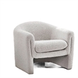 Danie Accent Armchair with U-Shaped Frame- White Boucle Fabric