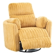 Power Glider Recliner Chair with Swivel- Eucalyptus Wood- Yellow Fabric