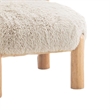 Alco Contoured Accent Chair with Natural Wood Legs- Taupe Brown Faux Fur