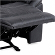 Manual Glider Recliner Chair with Solid Wood Frame- Black Faux Leather