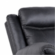 Manual Glider Recliner Chair with Solid Wood Frame- Black Faux Leather