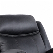 Manual Glider Recliner Chair with Solid Wood Frame- Black Faux Leather