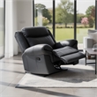 Manual Glider Recliner Chair with Solid Wood Frame- Black Faux Leather