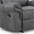 Arisa Manual Glider Recliner Chair w Wood Frame- Dark Gray Faux Leather