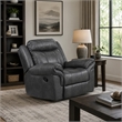 Arisa Manual Glider Recliner Chair w Wood Frame- Dark Gray Faux Leather