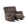 Heya Manual Glider Recliner Chair- Pillow Tufted Dark Brown