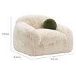 Dera Swivel Barrel Sofa Chair- Olive Green Pillow- Sand Beige Faux Fur