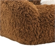 Dera Swivel Barrel Sofa Chair- White Pillow- Camel Brown Faux Fur
