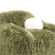 Dera Swivel Barrel Sofa Chair- White Pillow- Plush Green Faux Fur
