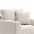 Wera Accent Sofa Chair with 1 Pillow- Light Gray Chenille- Brown Legs