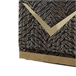Dero Sofa Chair- Glam Black Velvet- Gold Zebra Print Panels