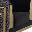 Dero Sofa Chair- Glam Black Velvet- Gold Zebra Print Panels