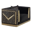 Dero Sofa Chair- Glam Black Velvet- Gold Zebra Print Panels