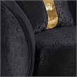 Vysa Swivel Accent Chair- 1 Pillow- Barrel Back- Gold Base- Black
