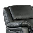 Larus Manual Motion Recliner Chair- Pillowed Arms- Black Faux Leather