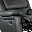 Larus Manual Motion Recliner Chair- Pillowed Arms- Black Faux Leather