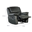 Larus Manual Motion Recliner Chair- Pillowed Arms- Black Faux Leather