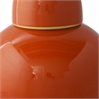 Decorative Ginger Jar with Dome Lid- Orange Glazed Ceramic- 11 Inch