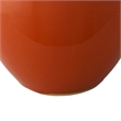 Decorative Ginger Jar with Dome Lid- Orange Glazed Ceramic- 11 Inch