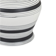 Decorative Ginger Jar with Lid- Black and White Striped Ceramic- 12 Inch