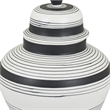 Decorative Ginger Jar with Lid- Black and White Striped Ceramic- 12 Inch
