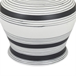 Decorative Ginger Jar with Lid- Black and White Striped Ceramic- 12 Inch