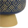 Hea Decorative Planter- Blue Gold Moroccan Pattern Footed Bowl- 9 Inch