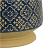 Hea Decorative Planter- Blue Gold Moroccan Pattern Footed Bowl- 10 Inch