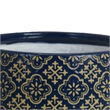 Hea Decorative Planter- Blue Gold Moroccan Pattern Footed Bowl- 10 Inch