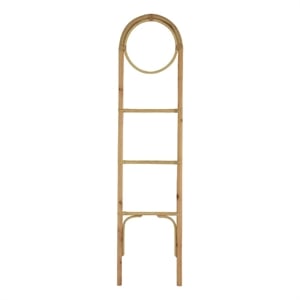 Kinu Decorative Ladder Rack with Round Top- Natural Brown Fiber- 72 Inch