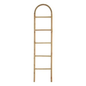 Kinu Decorative Ladder Rack with Arch Top- Natural Brown Wood- 72 Inch