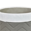 Decorative Planter- Chevron Design- Gray and White 7 Inch Terracotta