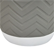 Decorative Planter- Chevron Design- Gray and White 7 Inch Terracotta
