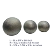 Decorative Ball Orb Set of 3- Cross-Hatched Texture- Antique Silver Ceramic