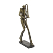 Decorative Sculpture- Trombone Player- Vintage Antique Gold Resin 20 Inch