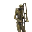 Decorative Sculpture- Trombone Player- Vintage Antique Gold Resin 20 Inch